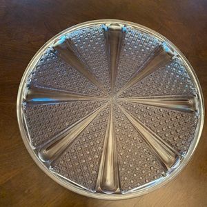 Vintage Crystal Glass Round serving Plate Tray